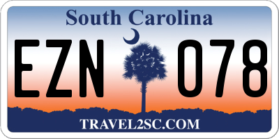 SC license plate EZN078