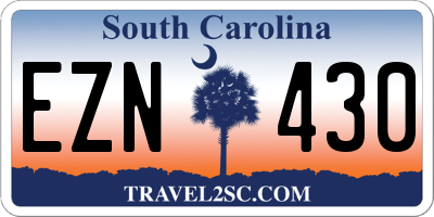 SC license plate EZN430
