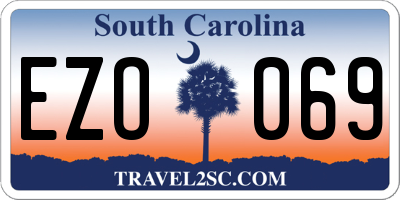 SC license plate EZO069