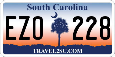 SC license plate EZO228