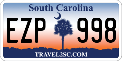 SC license plate EZP998