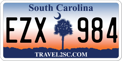 SC license plate EZX984