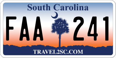 SC license plate FAA241