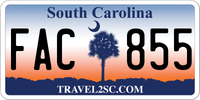 SC license plate FAC855