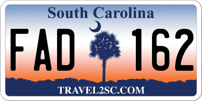 SC license plate FAD162