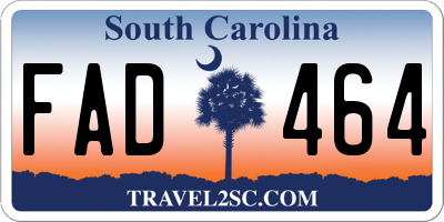 SC license plate FAD464