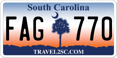 SC license plate FAG770