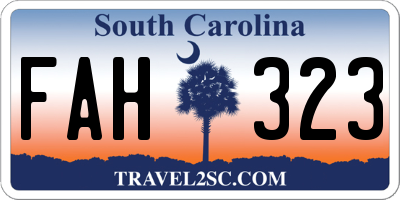 SC license plate FAH323