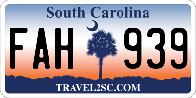 SC license plate FAH939