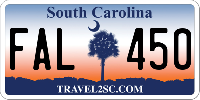 SC license plate FAL450