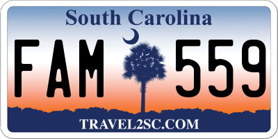 SC license plate FAM559