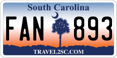 SC license plate FAN893