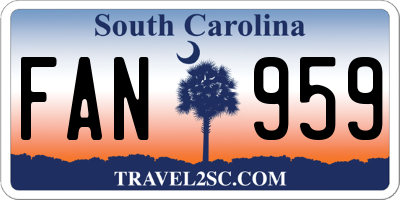 SC license plate FAN959