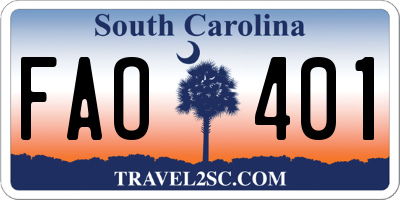 SC license plate FAO401