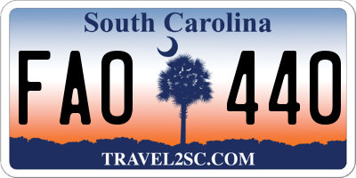 SC license plate FAO440