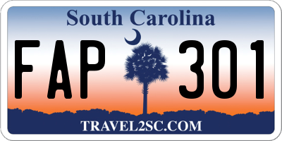 SC license plate FAP301