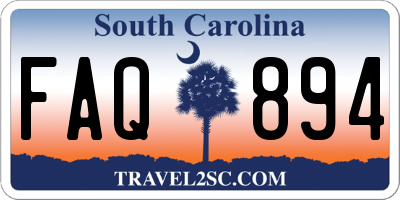 SC license plate FAQ894