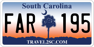 SC license plate FAR195