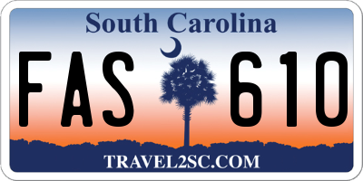 SC license plate FAS610
