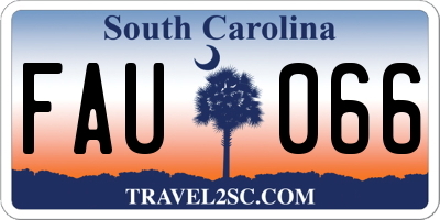 SC license plate FAU066