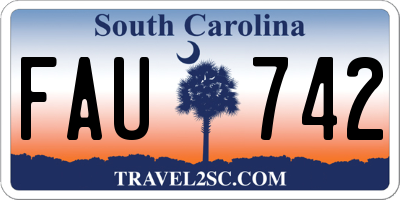 SC license plate FAU742