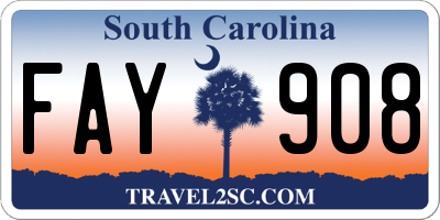 SC license plate FAY908
