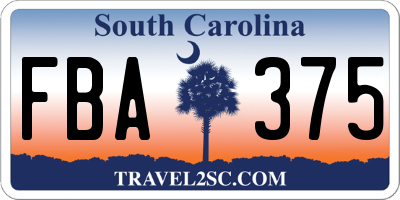 SC license plate FBA375