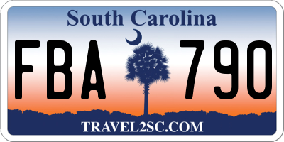 SC license plate FBA790