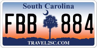 SC license plate FBB884