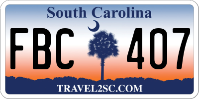 SC license plate FBC407