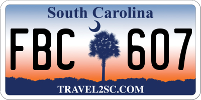 SC license plate FBC607