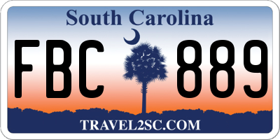 SC license plate FBC889