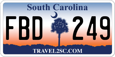 SC license plate FBD249