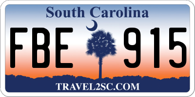 SC license plate FBE915