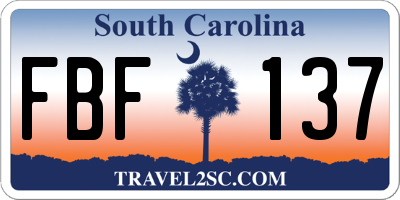 SC license plate FBF137