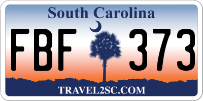 SC license plate FBF373