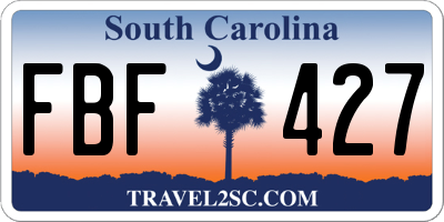 SC license plate FBF427