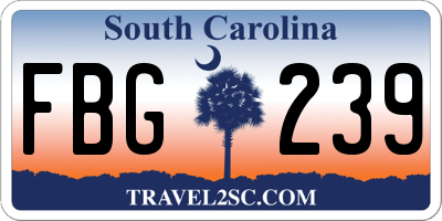 SC license plate FBG239