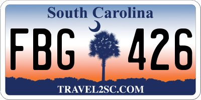 SC license plate FBG426