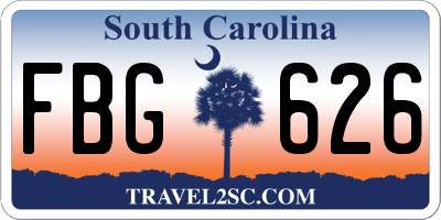 SC license plate FBG626