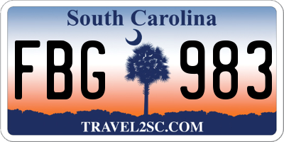 SC license plate FBG983