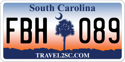 SC license plate FBH089