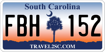 SC license plate FBH152