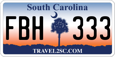SC license plate FBH333