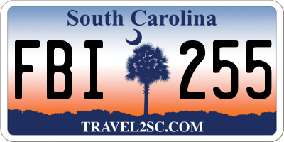 SC license plate FBI255