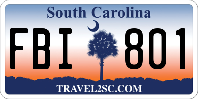 SC license plate FBI801