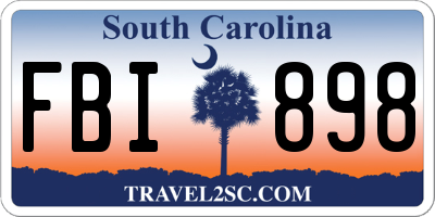 SC license plate FBI898