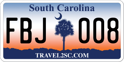 SC license plate FBJ008