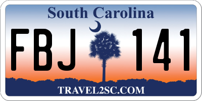 SC license plate FBJ141