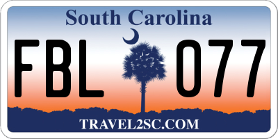 SC license plate FBL077
